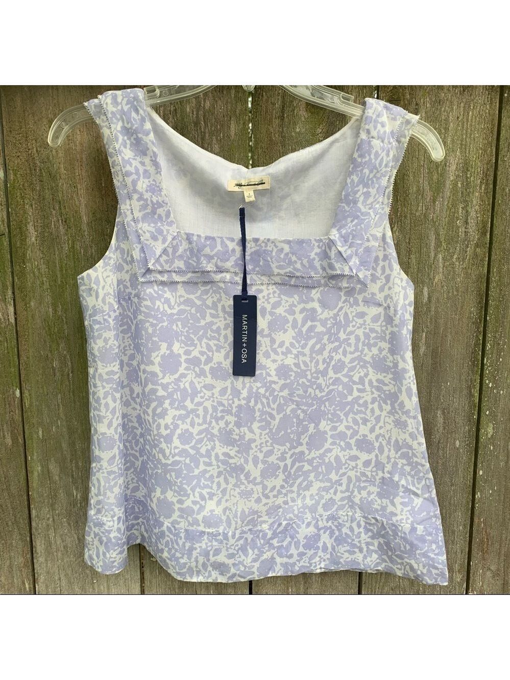 MARTIN + OSA Floral Silk Cotton Square Neck Sleeveless Top